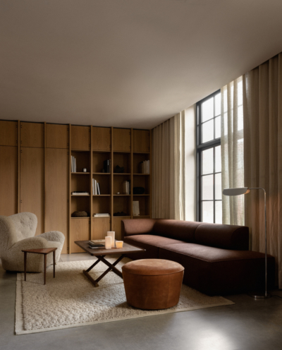 MENU The Tired Man Jager Lounge Table Eave Modular Sofa Corner Open End Wing Floor Lamp Umanoff Nesting Table Cairn