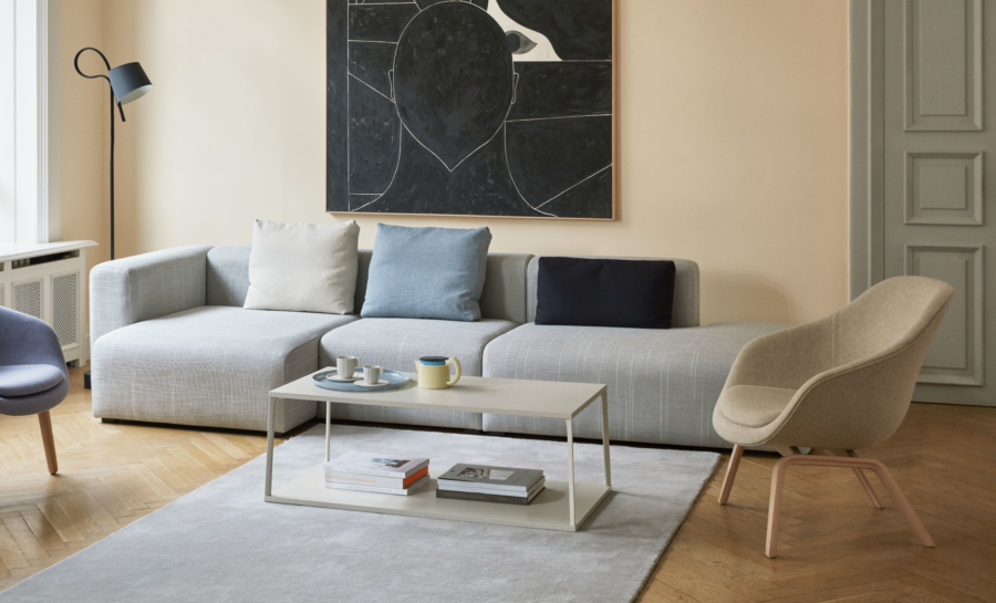 Mags Sofa 3 seater comb 4 Random Fade light grey black AAL 83 Mode 14 oak base Eiffel Coffee Table warm sand